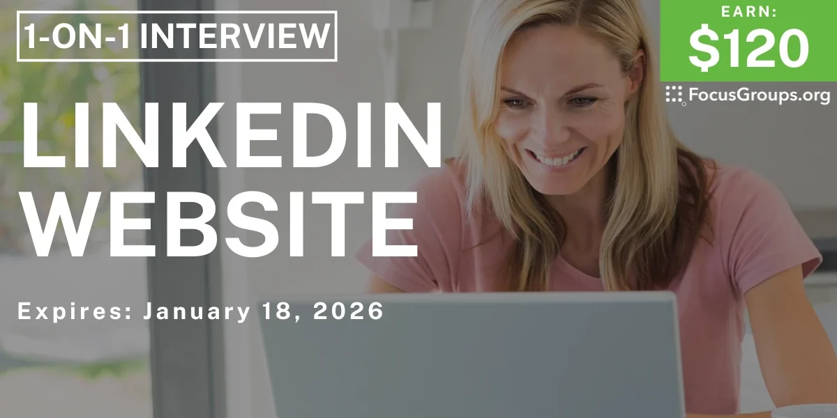 Research Study on LinkedIn Website - $120