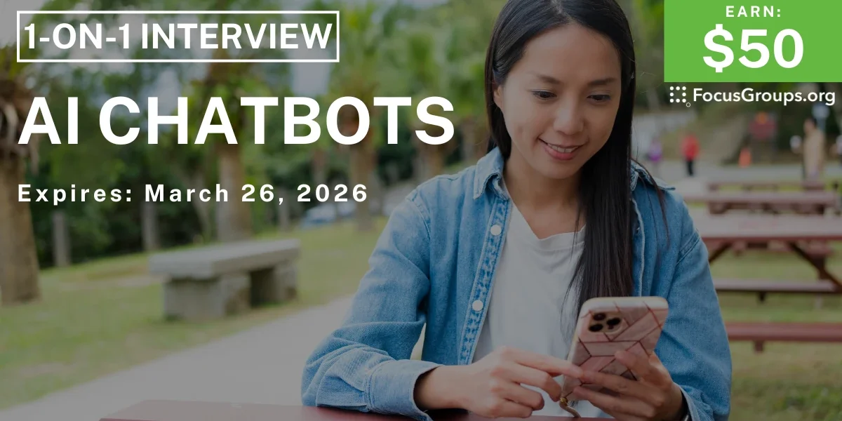 Research Study in NYC on AI Chatbots - $50