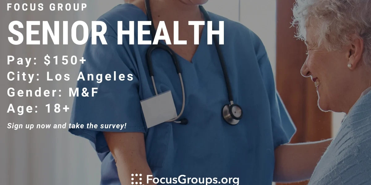 Focus Group for Senior Citizens & Family Caregivers on Senior Health in ...