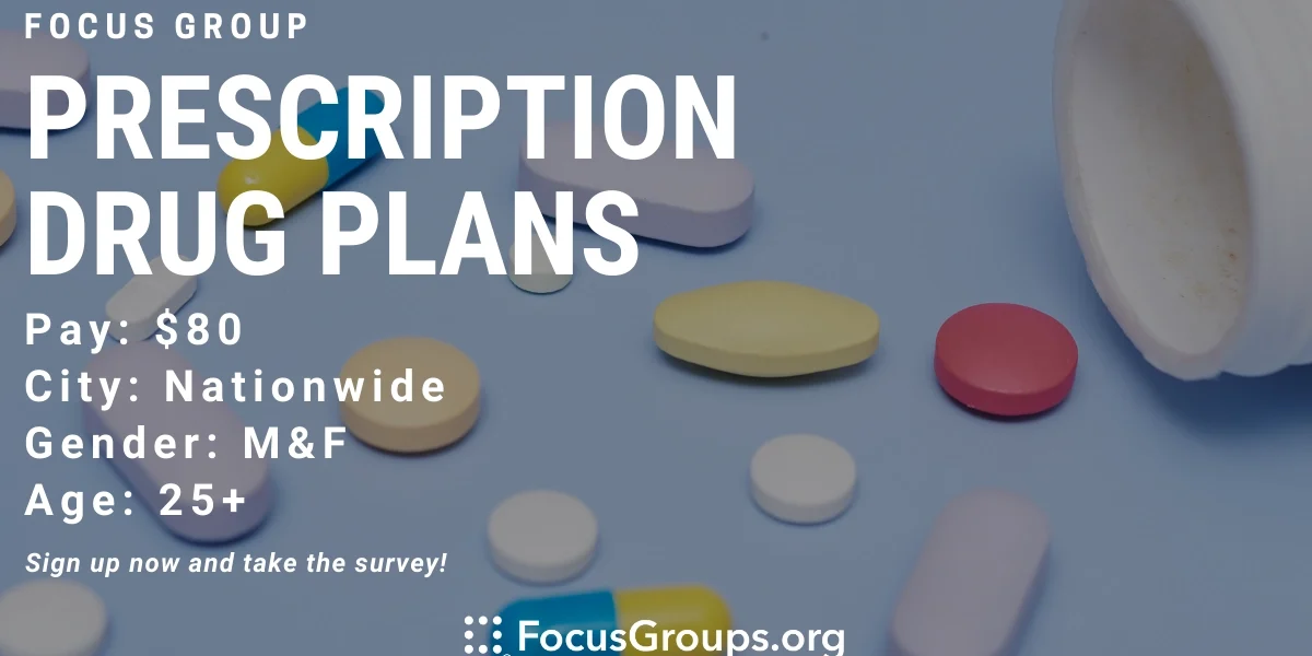 Focus Group on Prescription Drug Plans - $80 - 08/29/2022