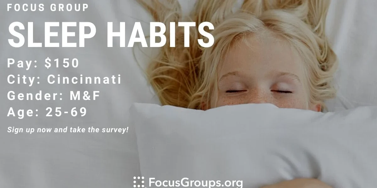 Focus Group for Parents of Kids on Sleep Habits in Cincinnati - $150 ...