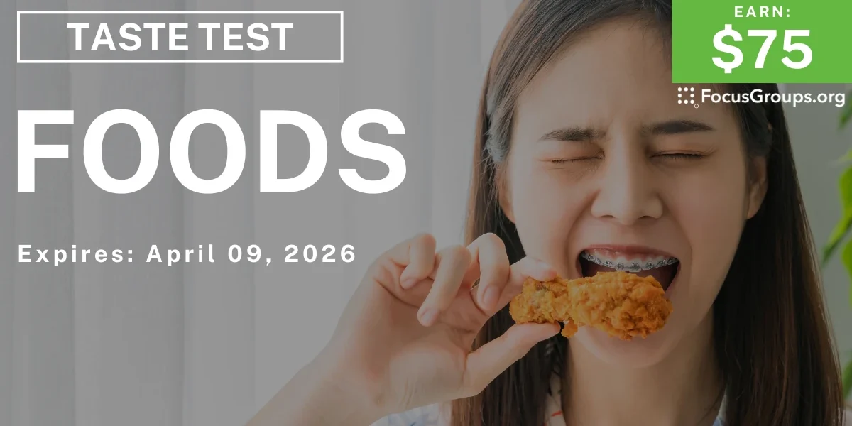 Taste Test on Foods - $75