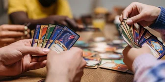 Graphic promoting Focus Group on Trading Cards & Games, $100+ payout, happening October 24, 2025