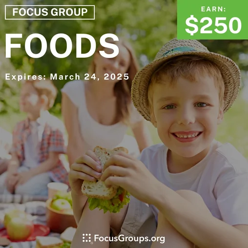 Focus Group for Parents & Kids in Chicago on Foods