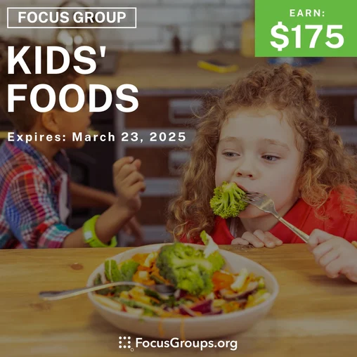 Focus Group for Parents in Atlanta on Kids' Foods