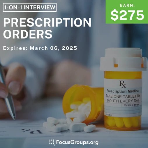 Research Study for Physicians on Prescription Orders