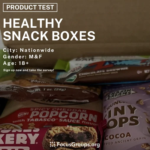 Product Testing - Healthy Snack Boxes