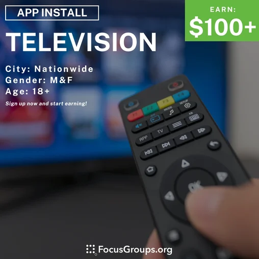 Research Study about TV - $100+