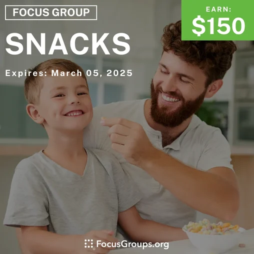 Focus Group for Dads in Chicago on Snacks