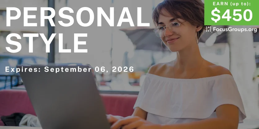 Online Interview on Personal Style - up to $450 - up to $450 - 08/10/2026