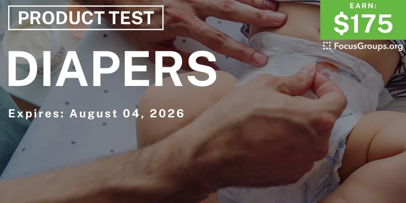 Product Test in Detroit on Baby Diapers - $175 - $175 - 07/21/2026
