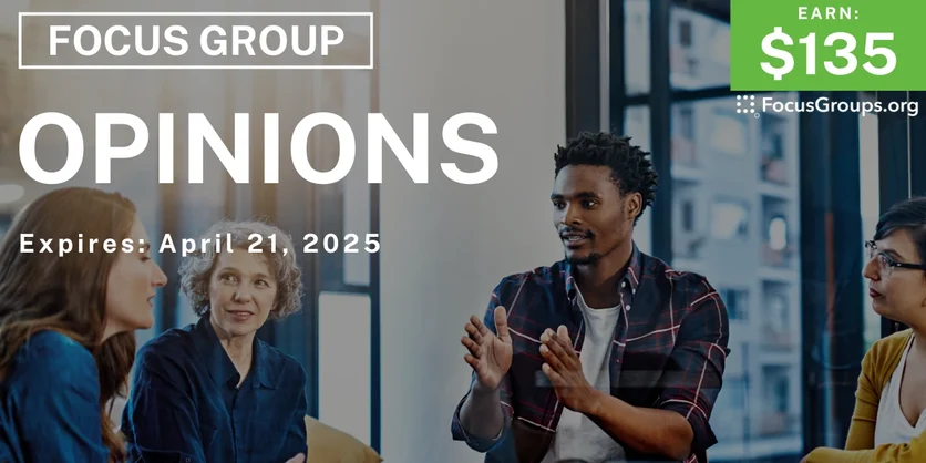 Focus Group in North Carolina on Opinions - $135 - 04/09/2025
