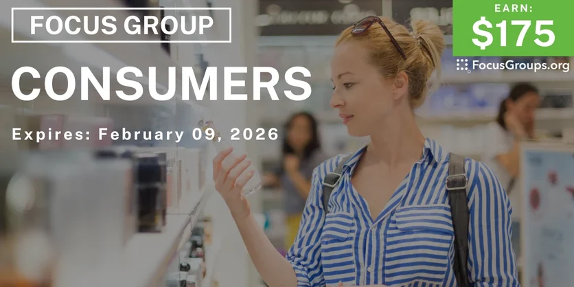 Focus Group in SF for Consumers - $175 - $175 - 01/28/2026