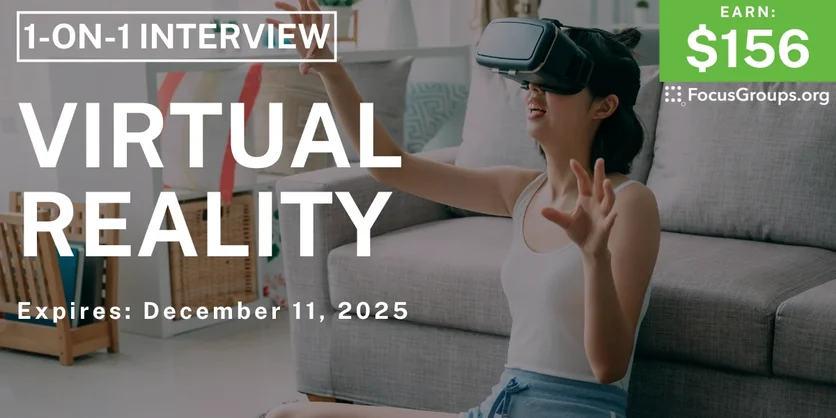 Research Study in Seattle on Virtual Reality - $156 - $156 - 12/03/2025