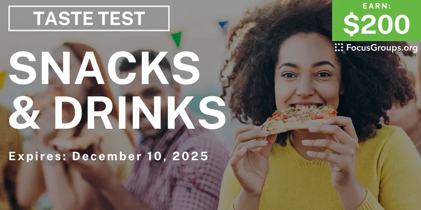 Taste Test in Seattle on Snacks & Drinks - $200 - $200 - 11/24/2025