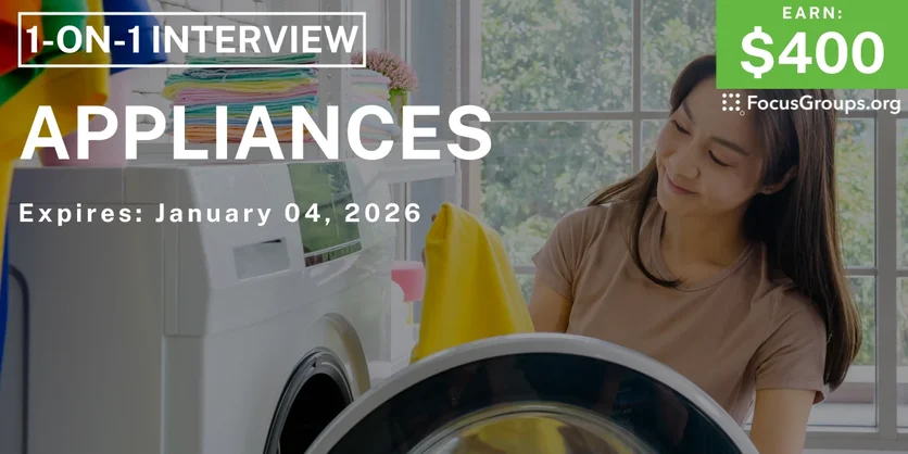 Research Study in Las Vegas on Appliances - $400 - $400 - 12/03/2025