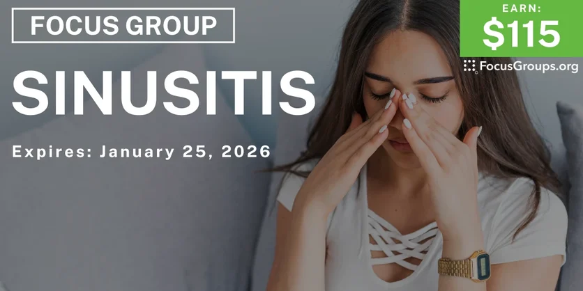 Focus Group in Tampa on Sinusitis - $115 - $115 - 01/13/2026