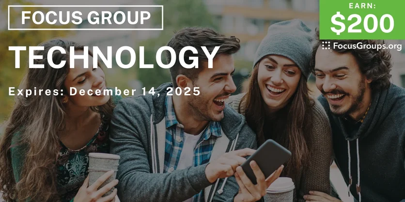 Focus Group in Denver on Technology - $200 - $200 - 12/01/2025