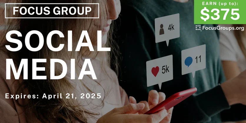 Focus Group in SF on Social Media - up to a $375 - 04/04/2025