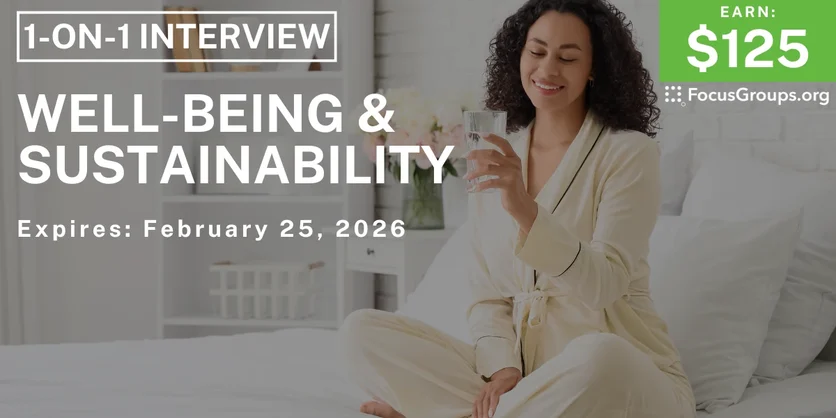 Well-Being & Sustainability Study in NYC - $125 - $125 - 02/13/2026
