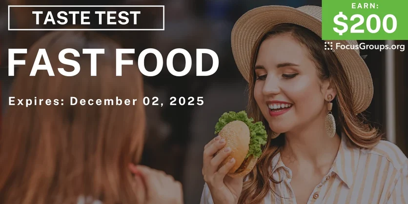 Taste Test in Irvine on Fast Food - $200 - $200 - 11/27/2025
