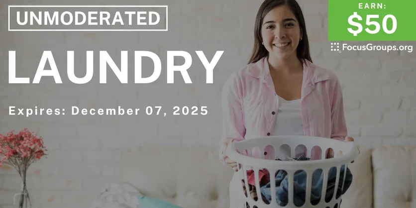 Research Study on Laundry - $50 - $50 - 11/28/2025