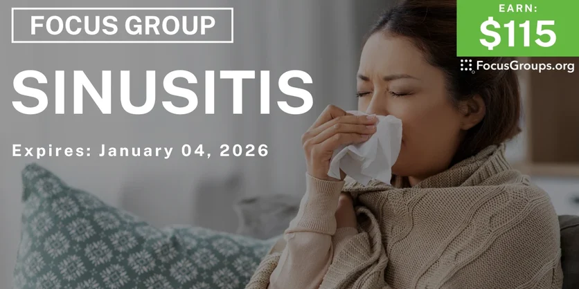 Focus Group in Tampa on Sinusitis - $115 - $115 - 12/22/2025