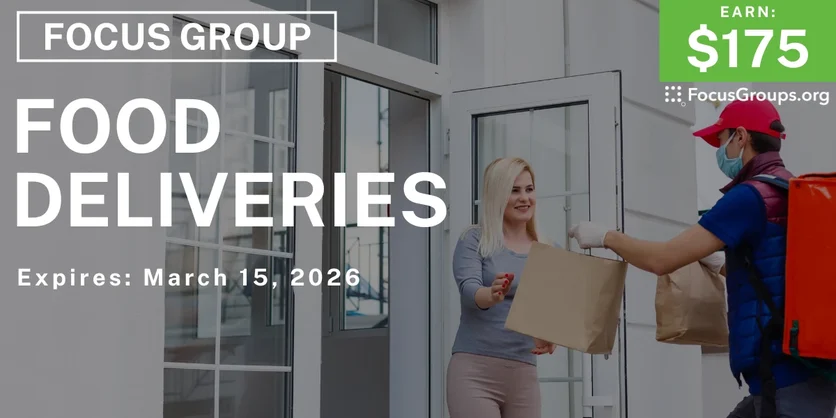 Research Study on Food Deliveries - $175 - $175 - 03/06/2026