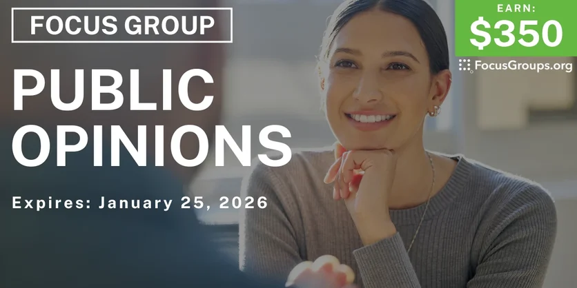 Focus Group in Seattle on Public Opinions - $350 - $350 - 01/09/2026