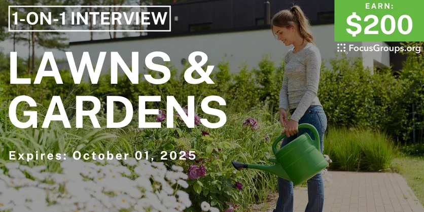 Research Study in Charlotte on Lawns & Gardens - $200 - $200 - 09/08/2025