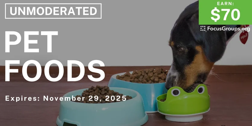 Research Study on Pet Foods - $70