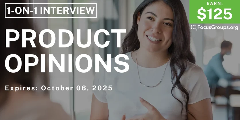 Research Study in NYC on Product Opinions - $125 - $125 - 09/17/2025