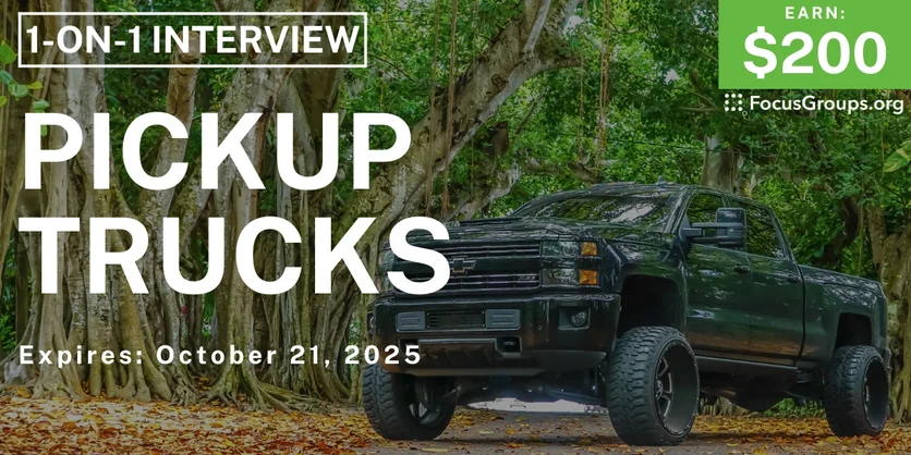 Research Study in LA on Pickup Trucks - $200