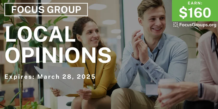 Focus Group in St. Louis on Local Opinions - $160 - 03/12/2025