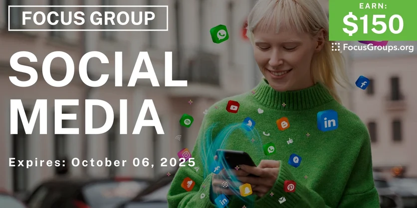 Focus Group in NYC on Social Media - $150 - $150 - 09/23/2025