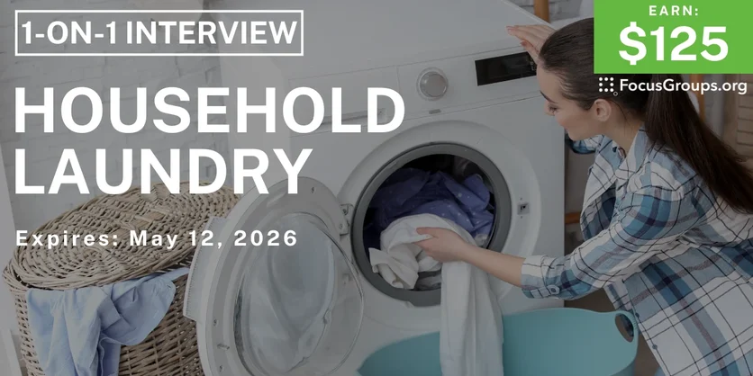 Household Laundry Study in Cincinnati - $125 - $125 - 04/28/2026