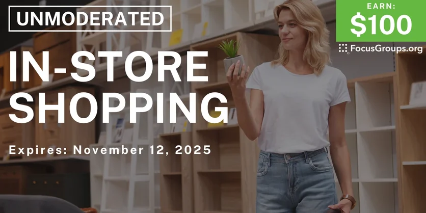 Research Study in NYC on In-Store Shopping - $100 - $100 - 11/03/2025