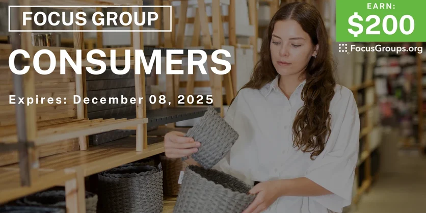 Focus Group in Atlanta for Consumers - $200 - $200 - 11/26/2025