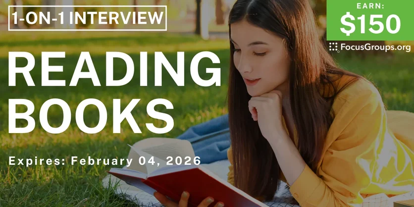 Research Study in Seattle on Reading Books - $150 - $150 - 01/21/2026