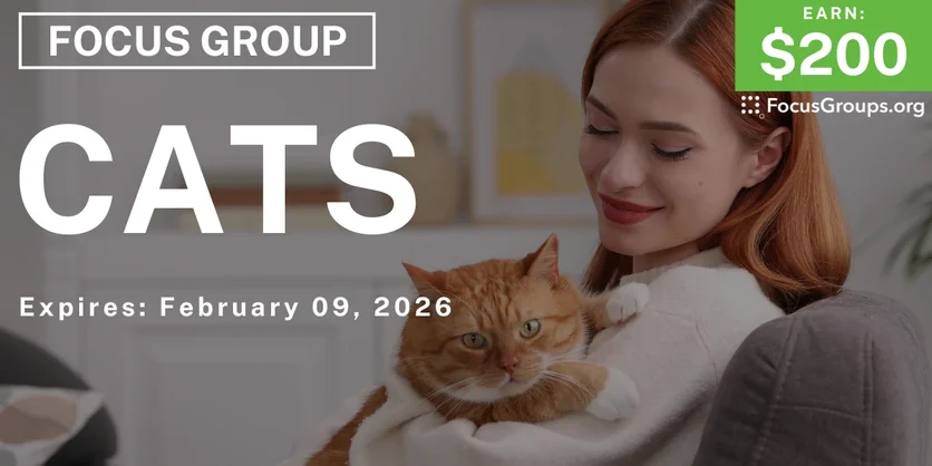 Focus Group in Nashville on Cats - $200 - $200 - 01/28/2026