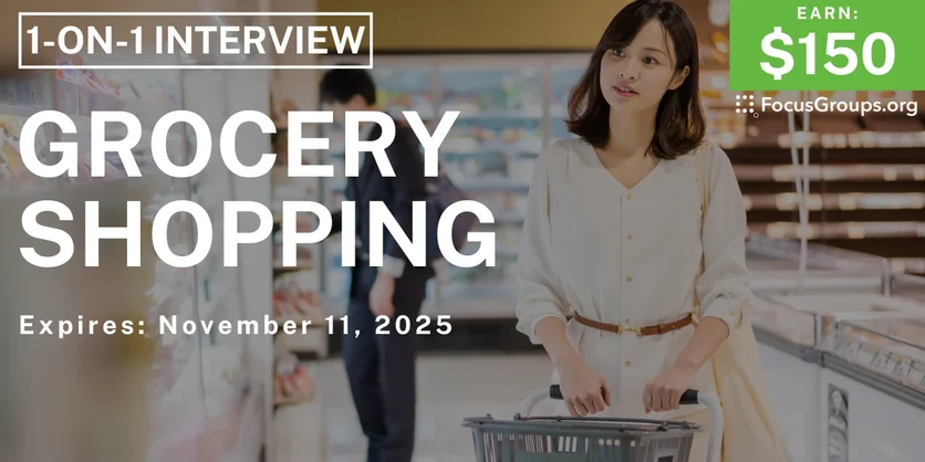 Research Study in Minneapolis on Grocery Shopping - $150 - $150 - 11/03/2025