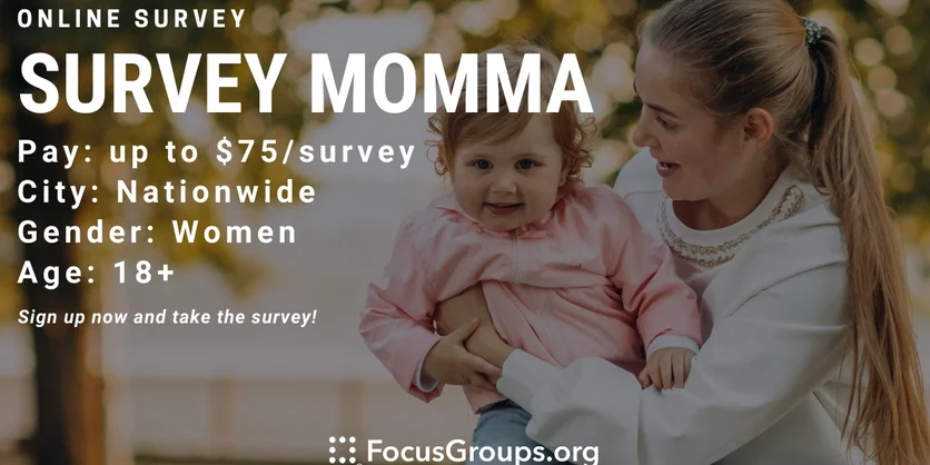 Research for Moms - up to $75 - 01/30/2023