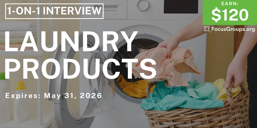 Research Study on Laundry Detergent - $120 - $120 - 05/22/2026