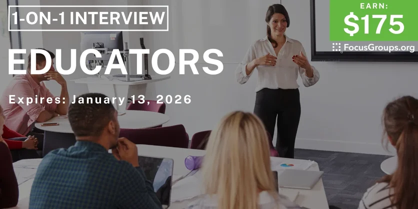 Research Study for Educators - $175 - $175 - 01/08/2026