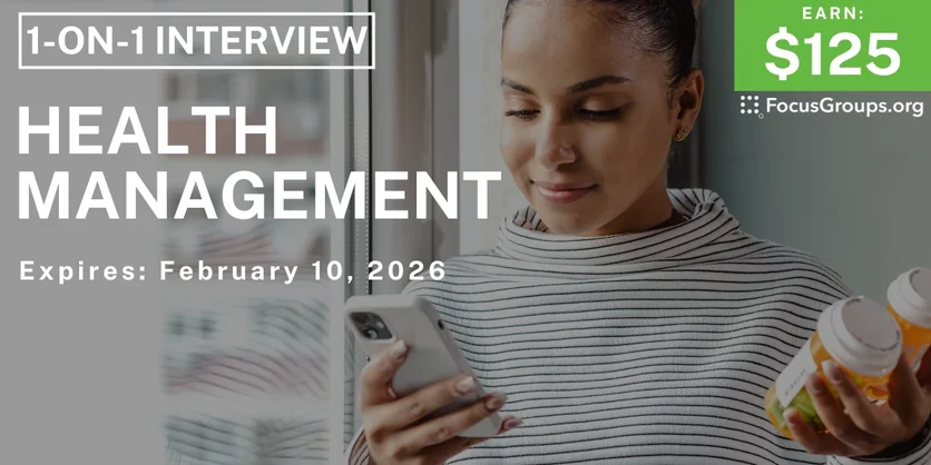 Health Management Study in Seattle - $125 - $125 - 01/29/2026