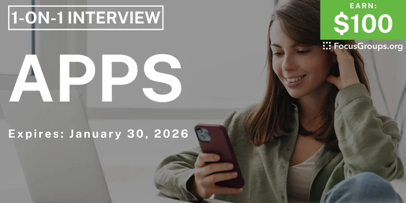 Research Study on Apps - $100 - $100 - 01/08/2026