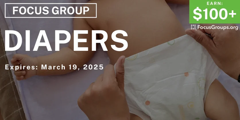 Focus Group for Moms in Nashville on Diapers - $100-$125 - 03/10/2025