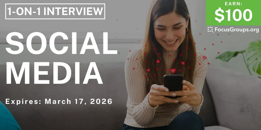 Research Study on Social Media - $100 - $100 - 03/09/2026