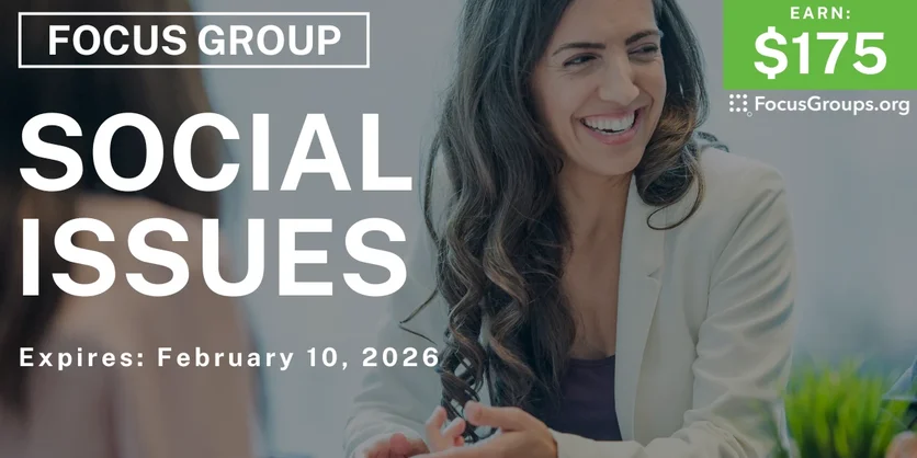 Focus Group in Columbus on Social Issues - $175 - $175 - 01/29/2026