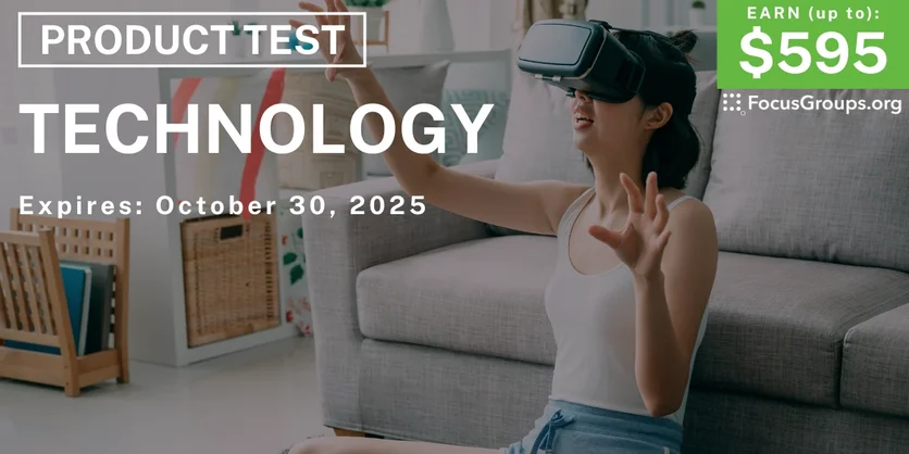 Product Test in NYC on Technology - up to $595 - up to $595 - 09/24/2025